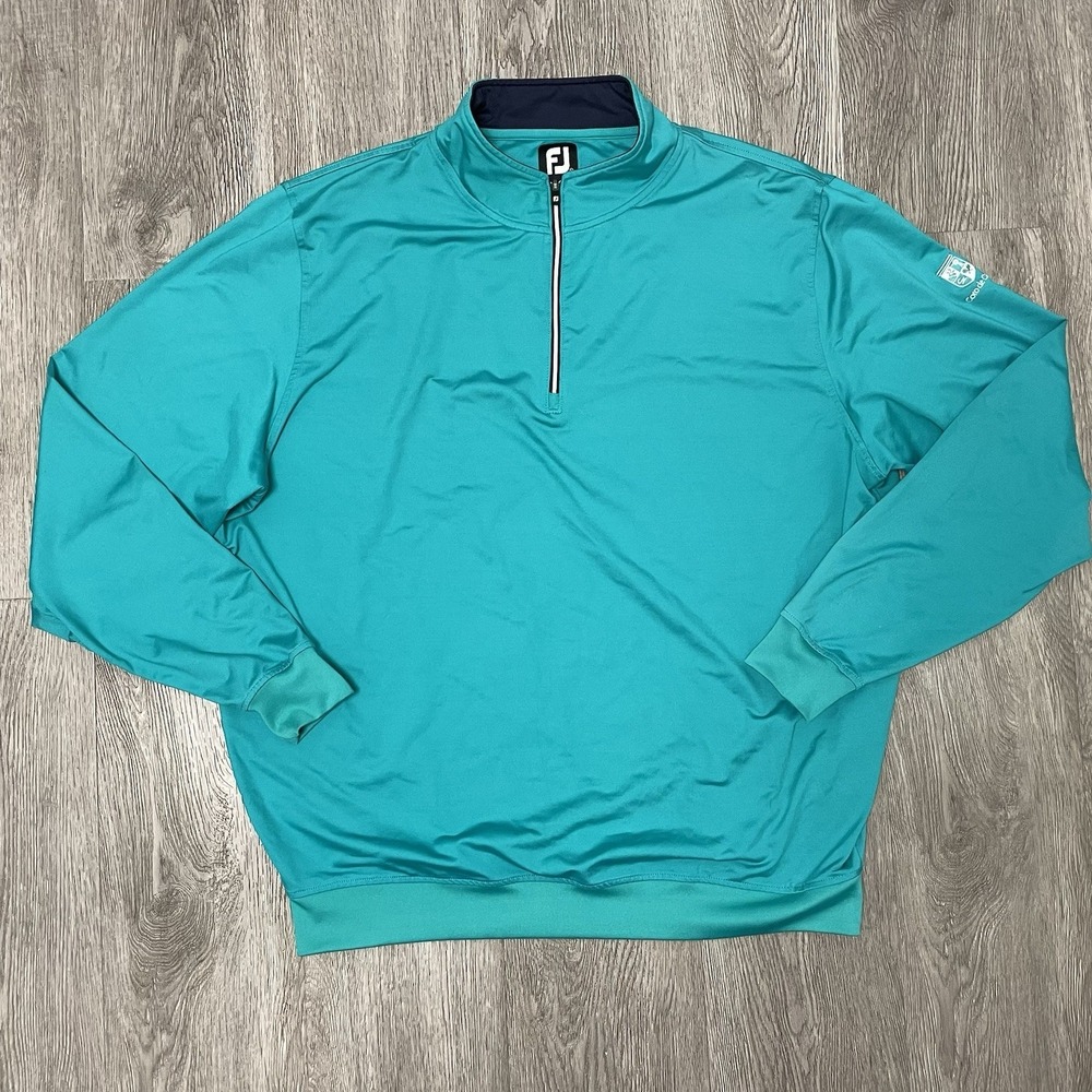 FootJoy 1/4 Zip Men's 2X-Large Blue Golf Performance 1/2 Sweater Shirt
